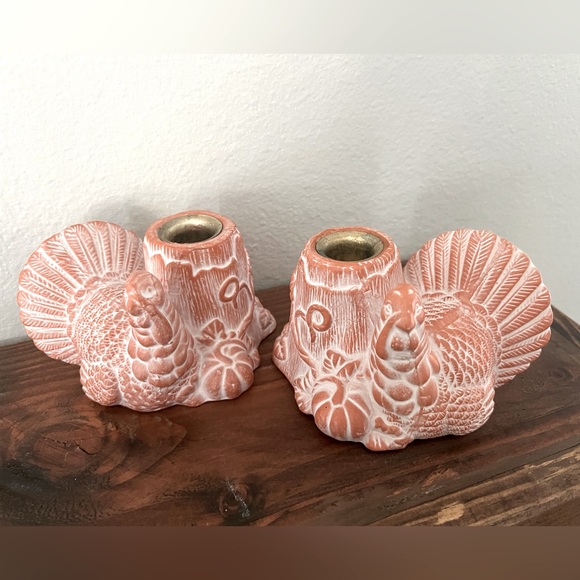 Set of 2 terracotta candle stick holders. - Picture 4 of 9